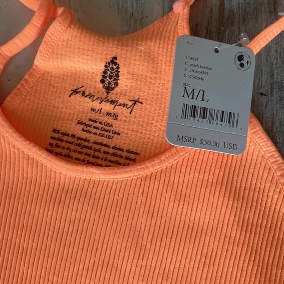 FREE People Cropped Run Tank | Peach Horizon | NWT - Picture 6 of 6